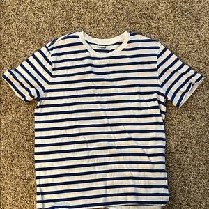 Old Navy Blue and White Striped Tee